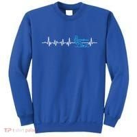 Water Skier Waterski Wakeboarding Water Skiing Heartbeat Gift Sweatshirt thumb 0