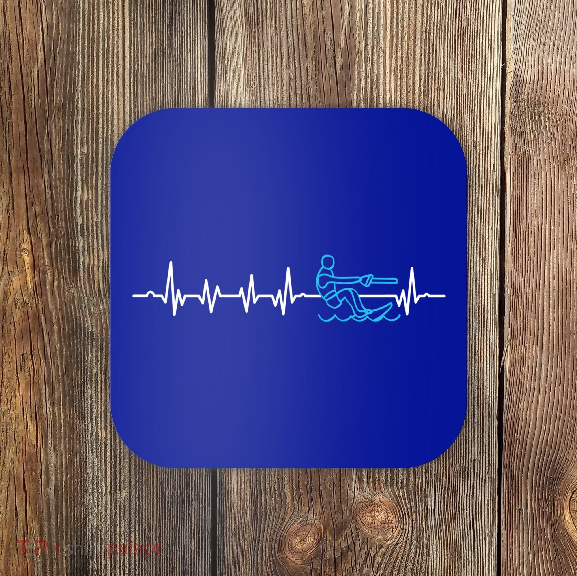 Water Skier Waterski Wakeboarding Water Skiing Heartbeat Gift Coaster