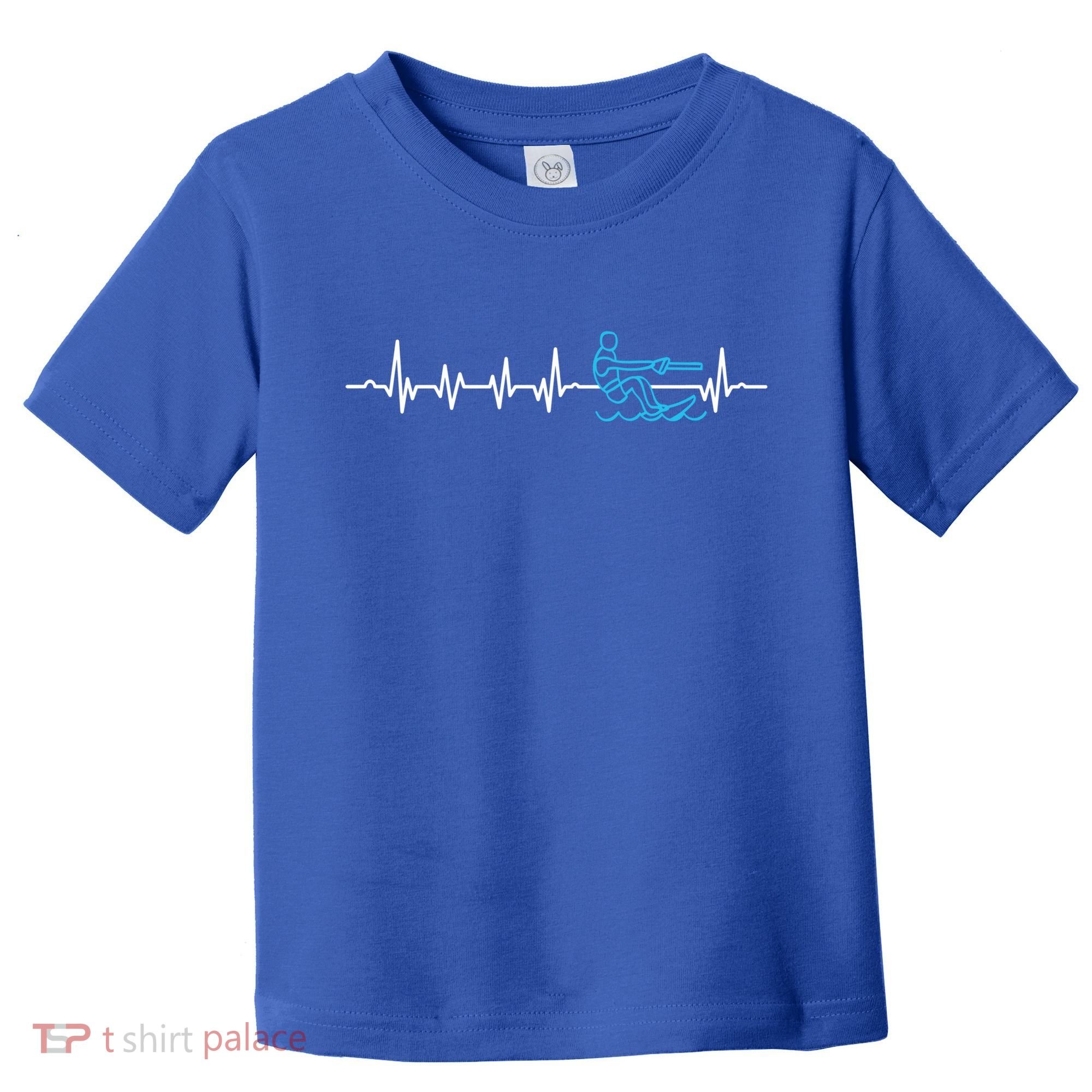 Water Skier Waterski Wakeboarding Water Skiing Heartbeat Gift Toddler T-Shirt