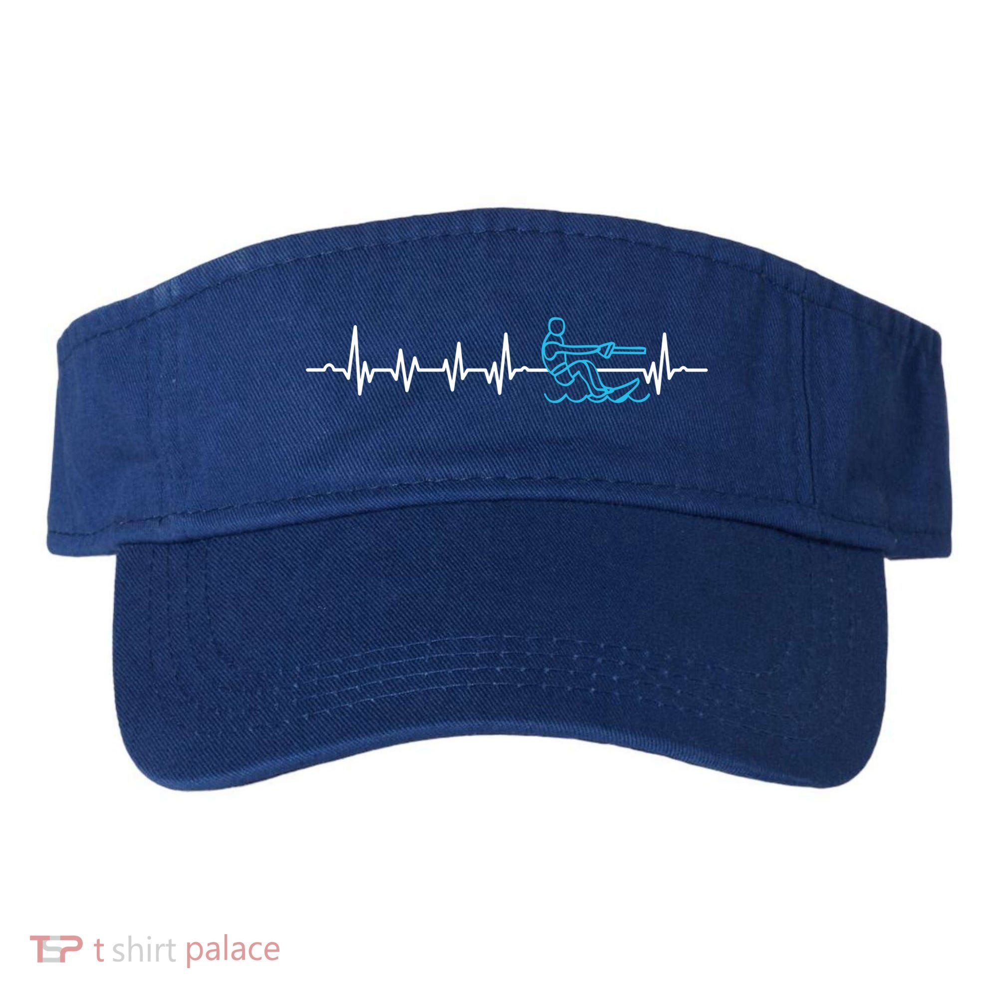 Water Skier Waterski Wakeboarding Water Skiing Heartbeat Gift Visor