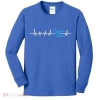 Water Skier Waterski Wakeboarding Water Skiing Heartbeat Gift Kids Long Sleeve Shirt thumb 0