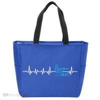 Water Skier Waterski Wakeboarding Water Skiing Heartbeat Gift Tote Bag thumb 0