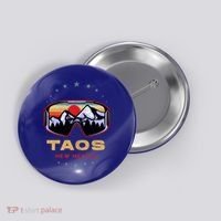 Winter Sport With Ski Or Snowboard Or Taos New Mexico Gift Button thumb 0