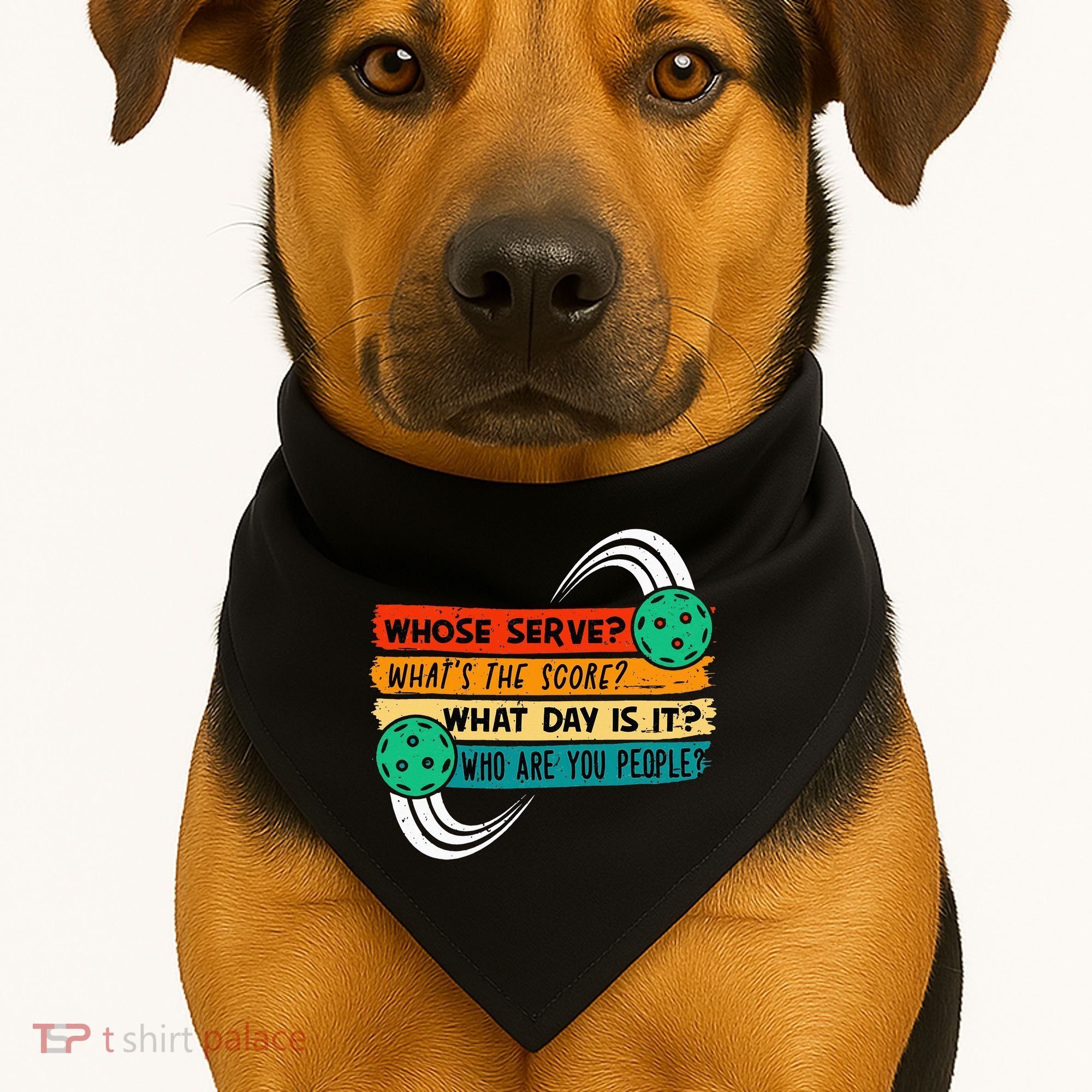 Whose Serve Who Are You People Pickleball Player USA-Made Doggie Bandana