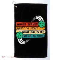 Whose Serve Who Are You People Pickleball Player Golf Towel thumb 0