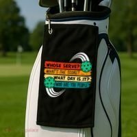Whose Serve Who Are You People Pickleball Player Golf Towel thumb 2