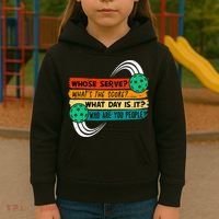 Whose Serve Who Are You People Pickleball Player Kids Hoodie thumb 3