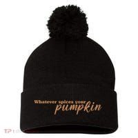 Whatever Spices Your Pumpkin Pom Pom 12in Knit Beanie thumb 0