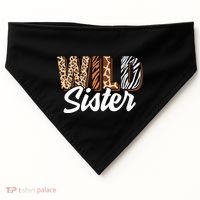 Wild Sister Zoo Born Two Be Wild Bgiftday Safari Jungle Animal Gift USA-Made Doggie Bandana thumb 0