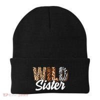 Wild Sister Zoo Born Two Be Wild Bgiftday Safari Jungle Animal Gift Beanie thumb 0