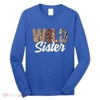Wild Sister Zoo Born Two Be Wild Bgiftday Safari Jungle Animal Gift Long Sleeve Shirt thumb 0