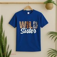 Wild Sister Zoo Born Two Be Wild Bgiftday Safari Jungle Animal Gift T-Shirt thumb 2