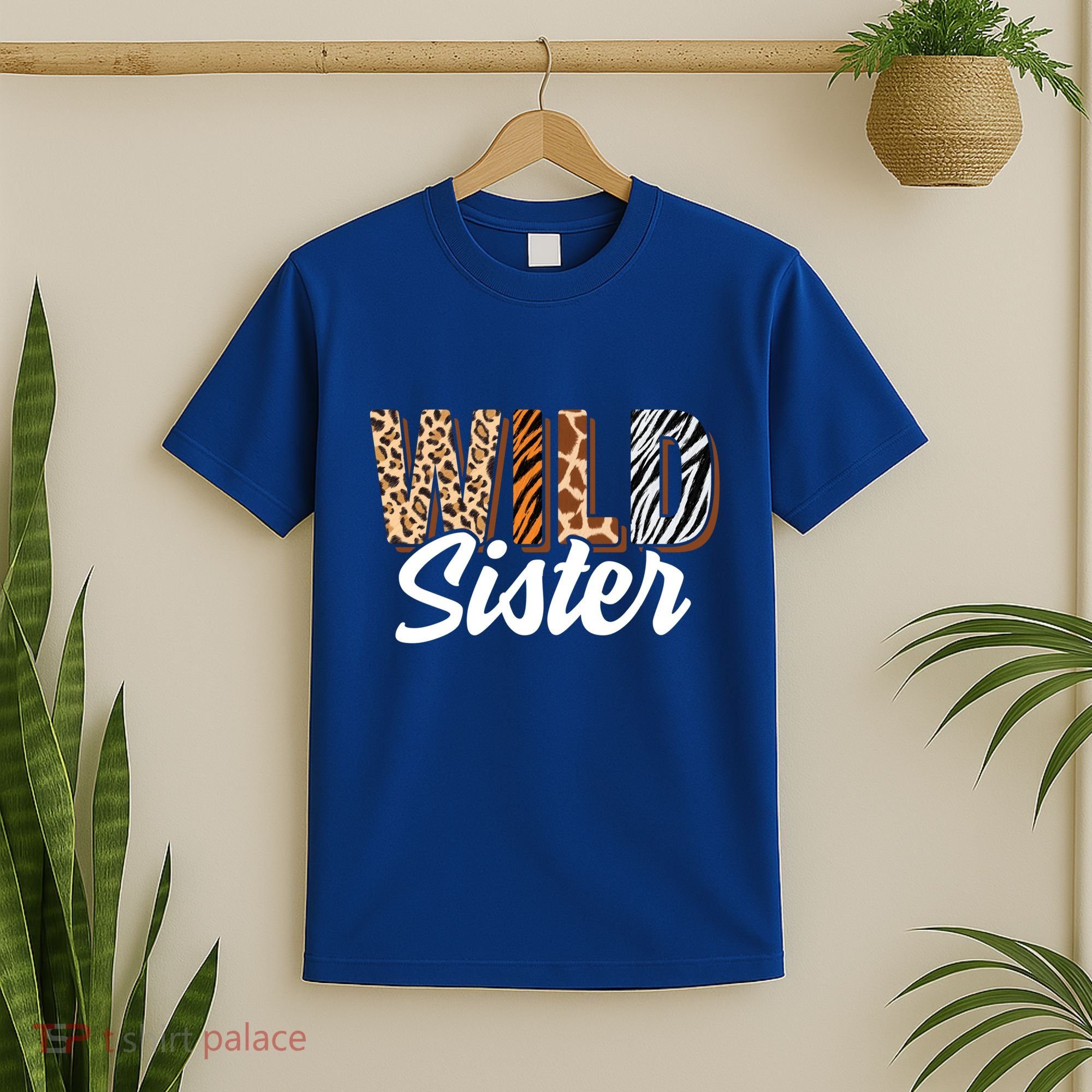 Wild Sister Zoo Born Two Be Wild Bgiftday Safari Jungle Animal Gift T-Shirt