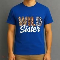 Wild Sister Zoo Born Two Be Wild Bgiftday Safari Jungle Animal Gift T-Shirt thumb 3