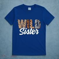 Wild Sister Zoo Born Two Be Wild Bgiftday Safari Jungle Animal Gift T-Shirt thumb 5