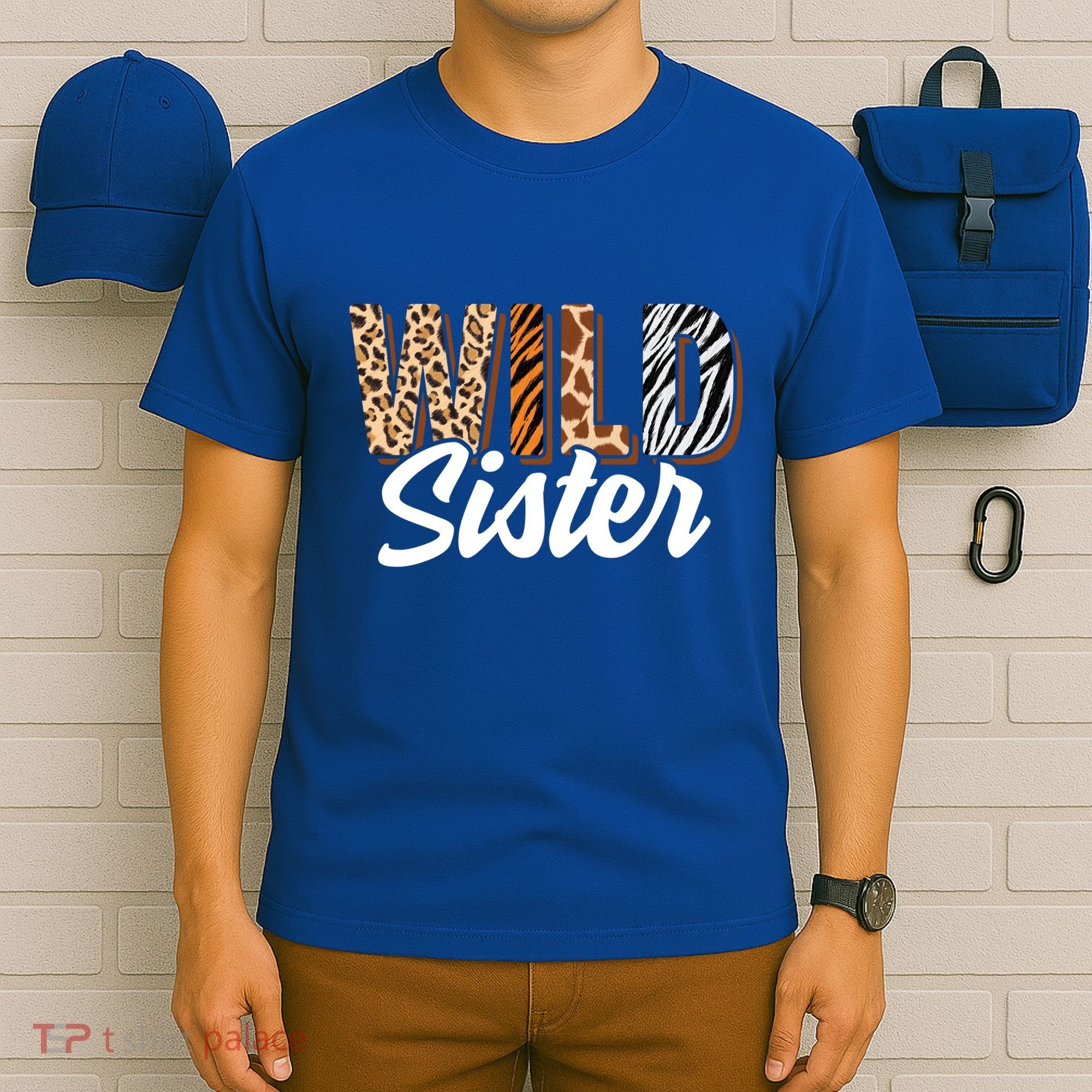 Wild Sister Zoo Born Two Be Wild Bgiftday Safari Jungle Animal Gift T-Shirt
