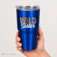 Wild Sister Zoo Born Two Be Wild Bgiftday Safari Jungle Animal Gift Tumbler thumb 2