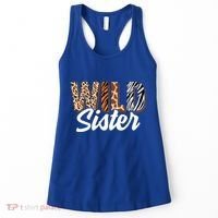 Wild Sister Zoo Born Two Be Wild Bgiftday Safari Jungle Animal Gift Women's Tank Top thumb 0
