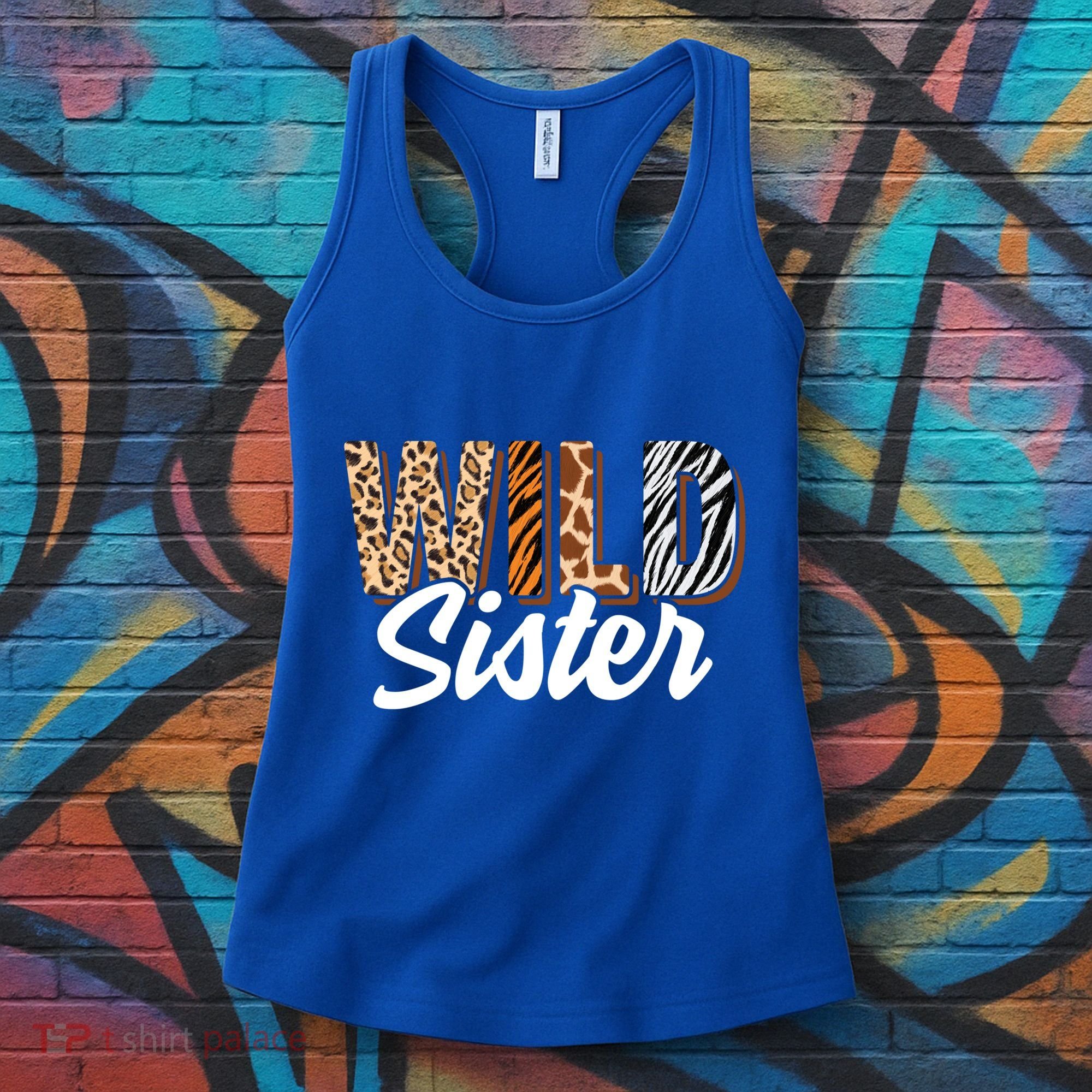 Wild Sister Zoo Born Two Be Wild Bgiftday Safari Jungle Animal Gift Women's Tank Top