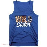 Wild Sister Zoo Born Two Be Wild Bgiftday Safari Jungle Animal Gift Tank Top thumb 0
