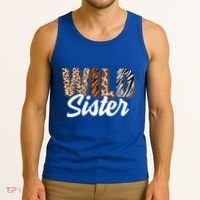 Wild Sister Zoo Born Two Be Wild Bgiftday Safari Jungle Animal Gift Tank Top thumb 3