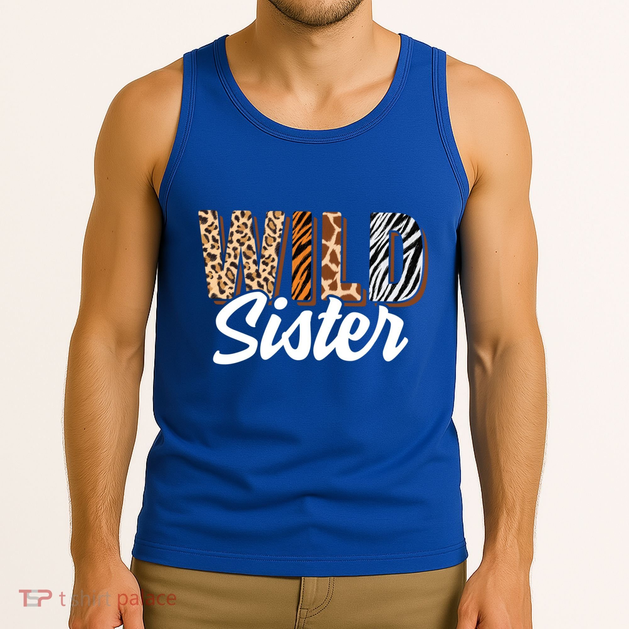 Wild Sister Zoo Born Two Be Wild Bgiftday Safari Jungle Animal Gift Tank Top