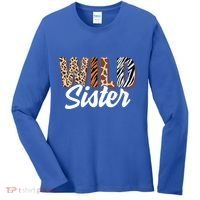 Wild Sister Zoo Born Two Be Wild Bgiftday Safari Jungle Animal Gift Women's Long Sleeve Shirt thumb 0