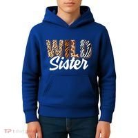 Wild Sister Zoo Born Two Be Wild Bgiftday Safari Jungle Animal Gift Kids Hoodie thumb 4