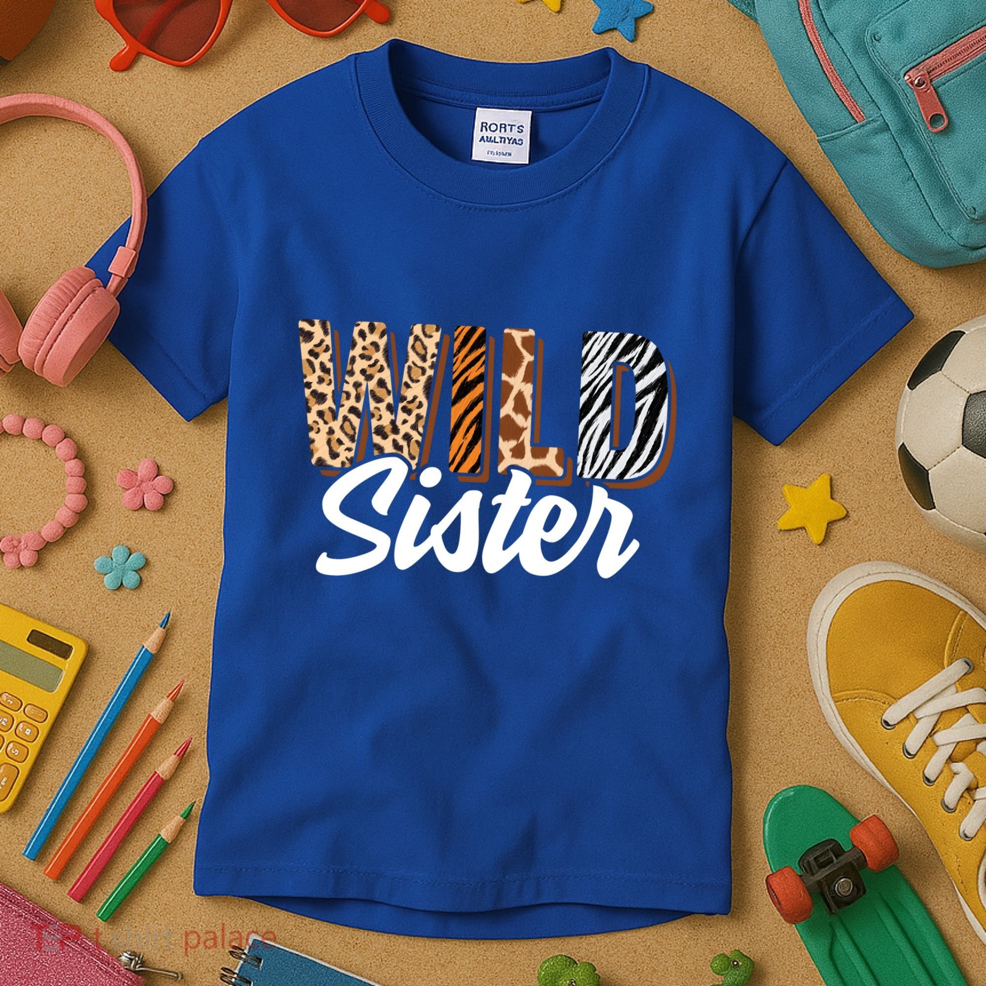 Wild Sister Zoo Born Two Be Wild Bgiftday Safari Jungle Animal Gift Kids T-Shirt