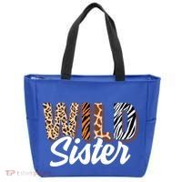 Wild Sister Zoo Born Two Be Wild Bgiftday Safari Jungle Animal Gift Tote Bag thumb 0