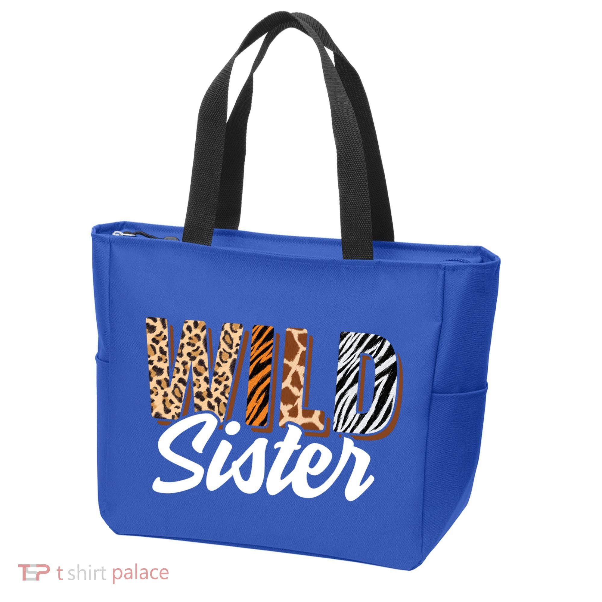 Wild Sister Zoo Born Two Be Wild Bgiftday Safari Jungle Animal Gift Tote Bag