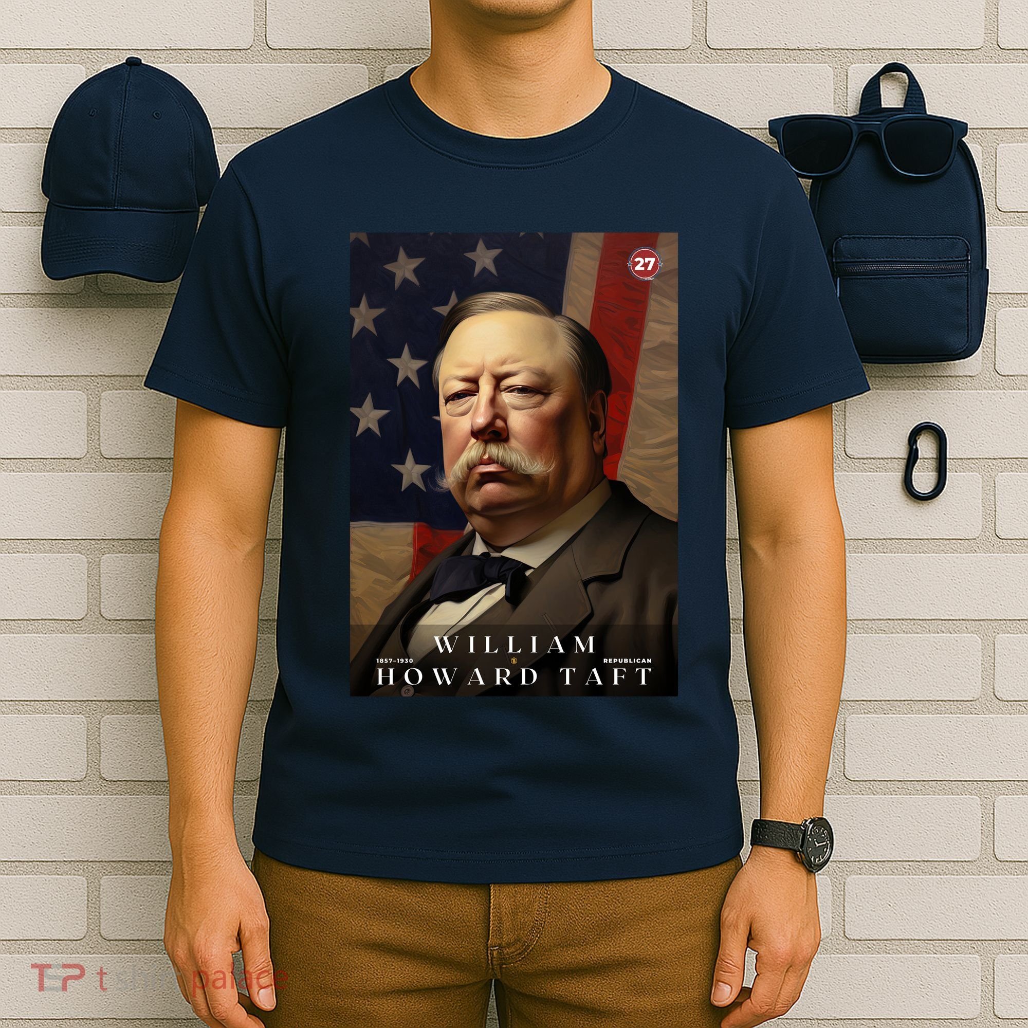 William Taft 27th President Of The United States Portrait T-Shirt