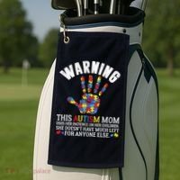 Warning This Autism Mom Uses Patience In Children Golf Towel thumb 2