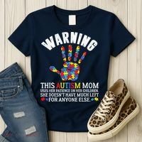 Warning This Autism Mom Uses Patience In Children Women's T-Shirt thumb 3