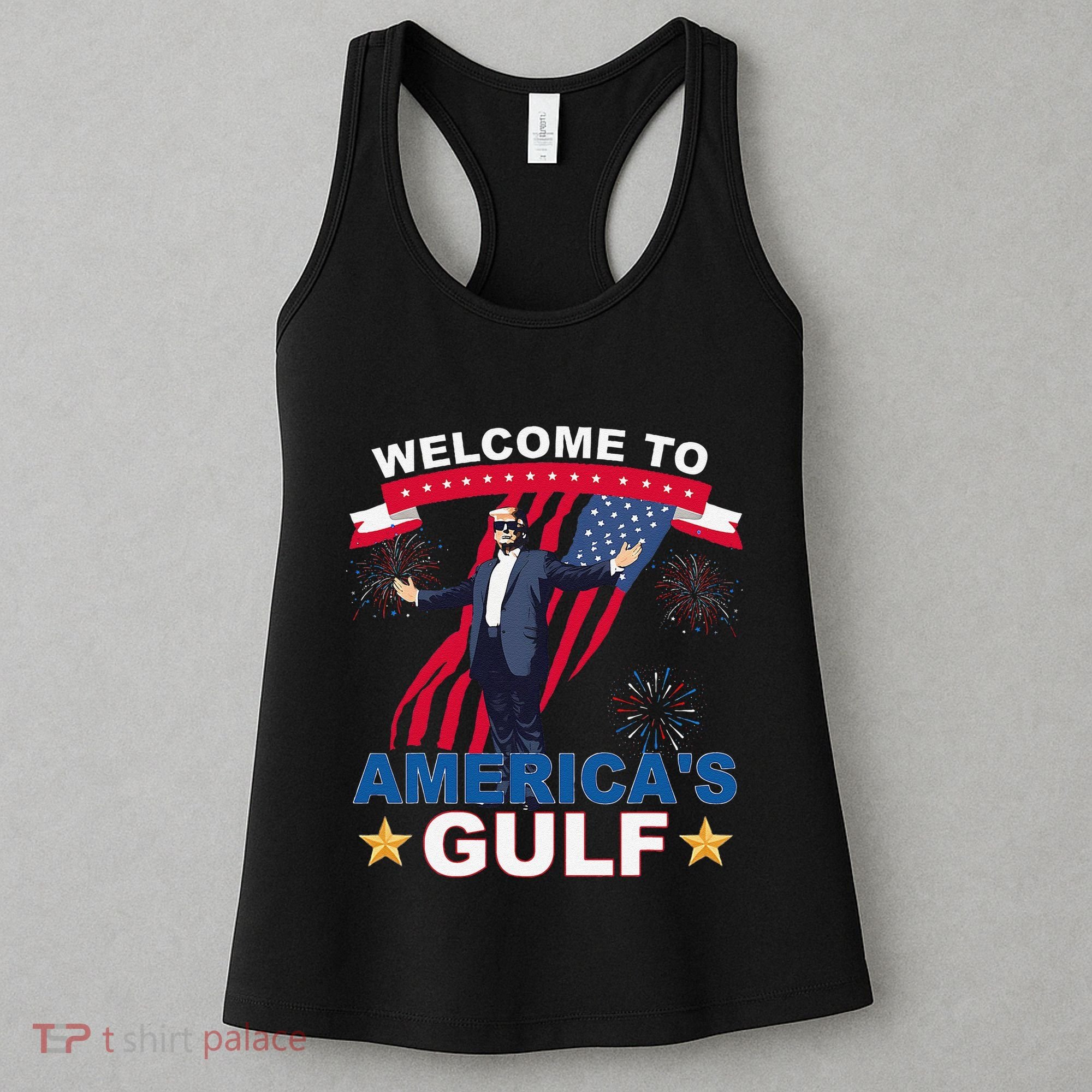 Welcome To AmericaS Gulf Mexico Funny President Trump Women's Tank Top