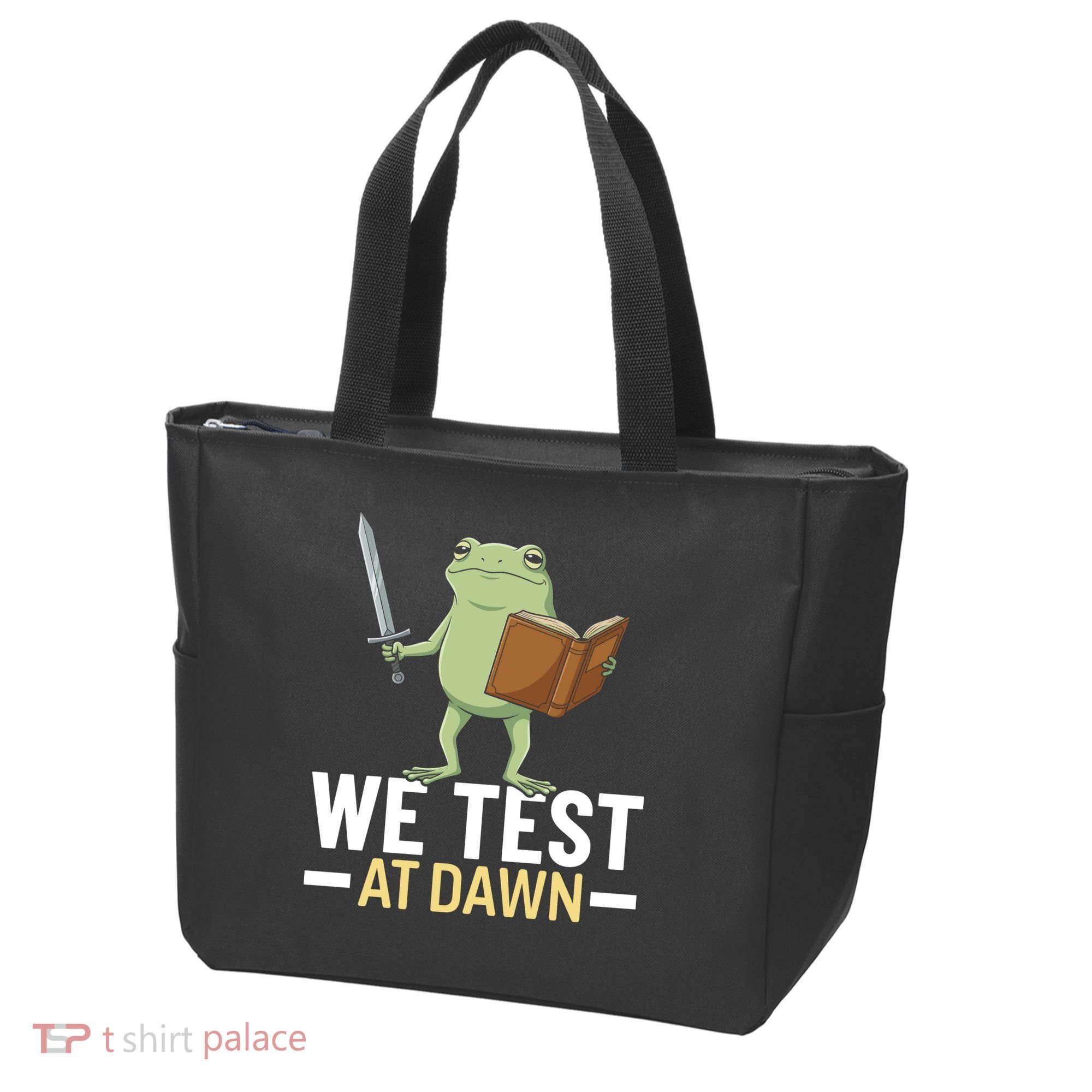 We Test At Dawn Tote Bag
