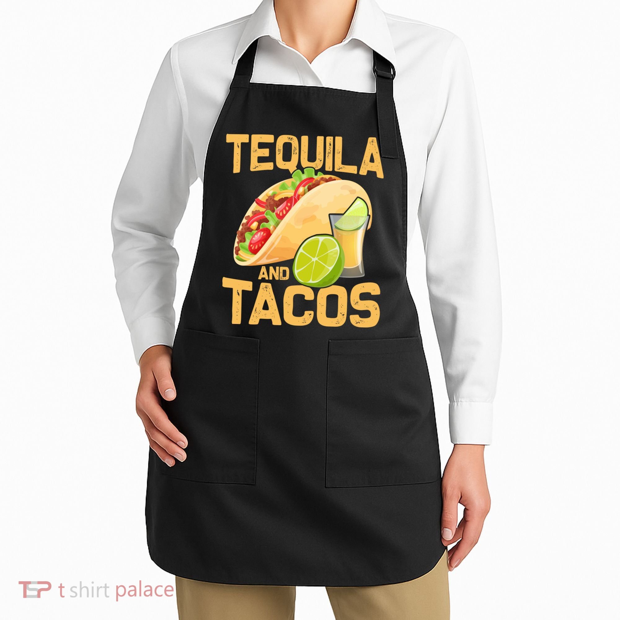 Womens Tacos And Tequila Funny Cinco De Mayo Apron
