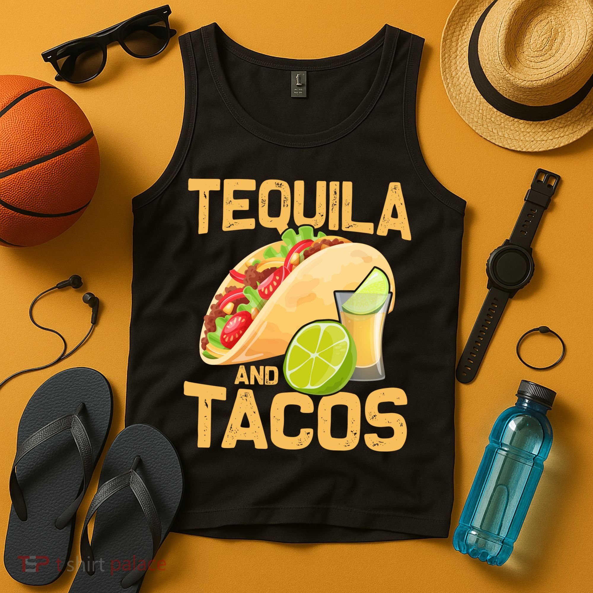 Womens Tacos And Tequila Funny Cinco De Mayo Tank Top