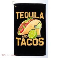 Womens Tacos And Tequila Funny Cinco De Mayo Golf Towel thumb 0