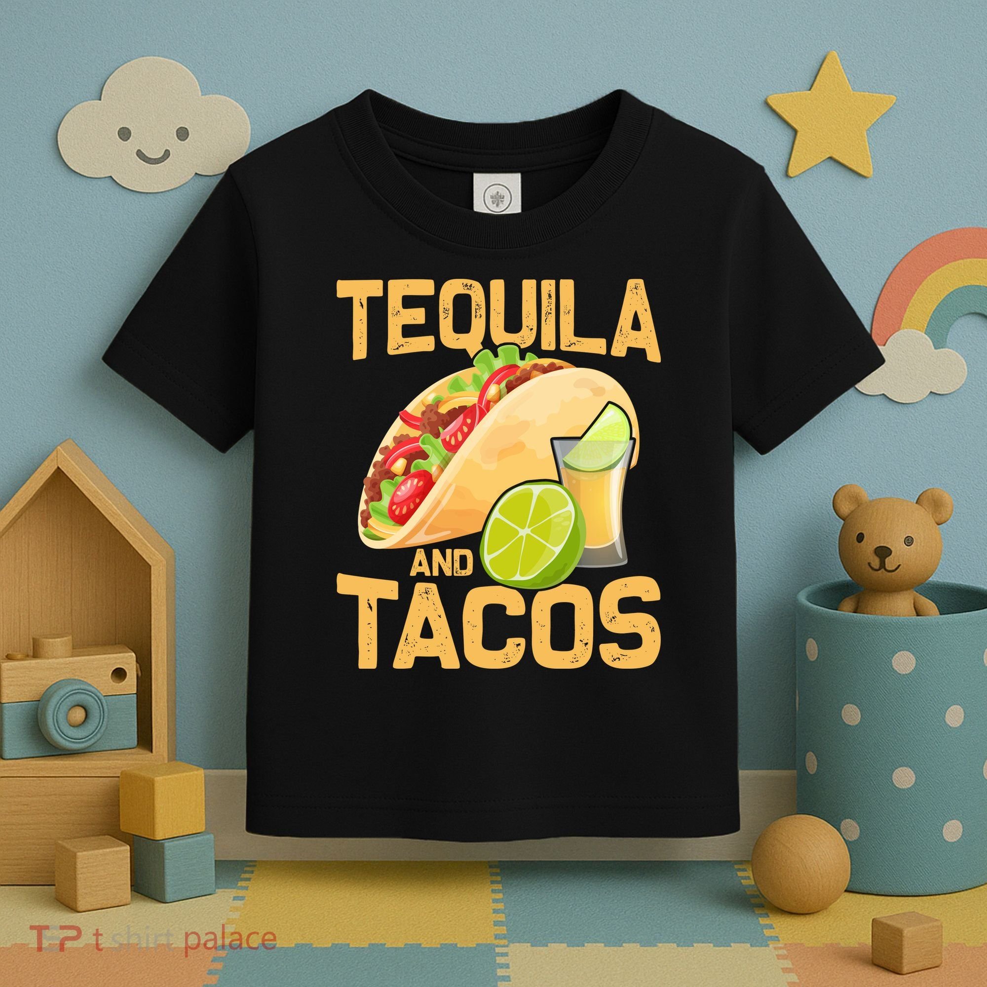 Womens Tacos And Tequila Funny Cinco De Mayo Toddler T-Shirt