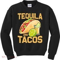 Womens Tacos And Tequila Funny Cinco De Mayo Kids Sweatshirt thumb 0