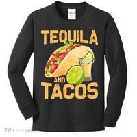 Womens Tacos And Tequila Funny Cinco De Mayo Kids Long Sleeve Shirt thumb 0