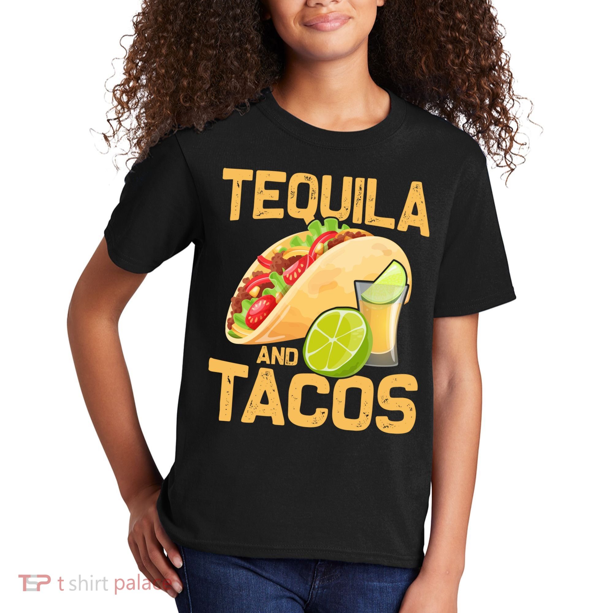 Womens Tacos And Tequila Funny Cinco De Mayo Kids T-Shirt