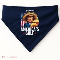 Welcome To Americas Gulf Funny Donald Trump USA-Made Doggie Bandana thumb 0