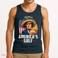 Welcome To Americas Gulf Funny Donald Trump Tank Top thumb 3