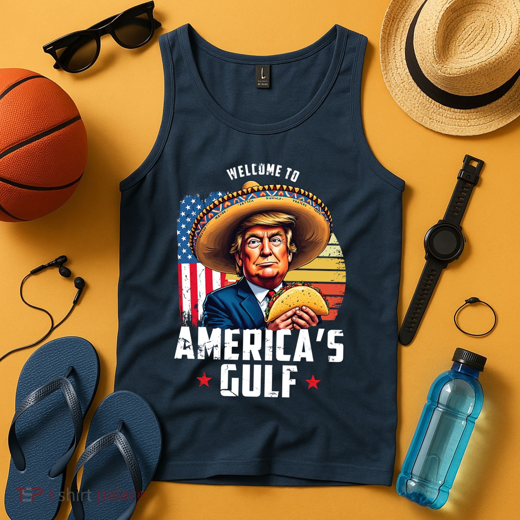Welcome To Americas Gulf Funny Donald Trump Tank Top