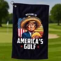 Welcome To Americas Gulf Funny Donald Trump Golf Towel thumb 1