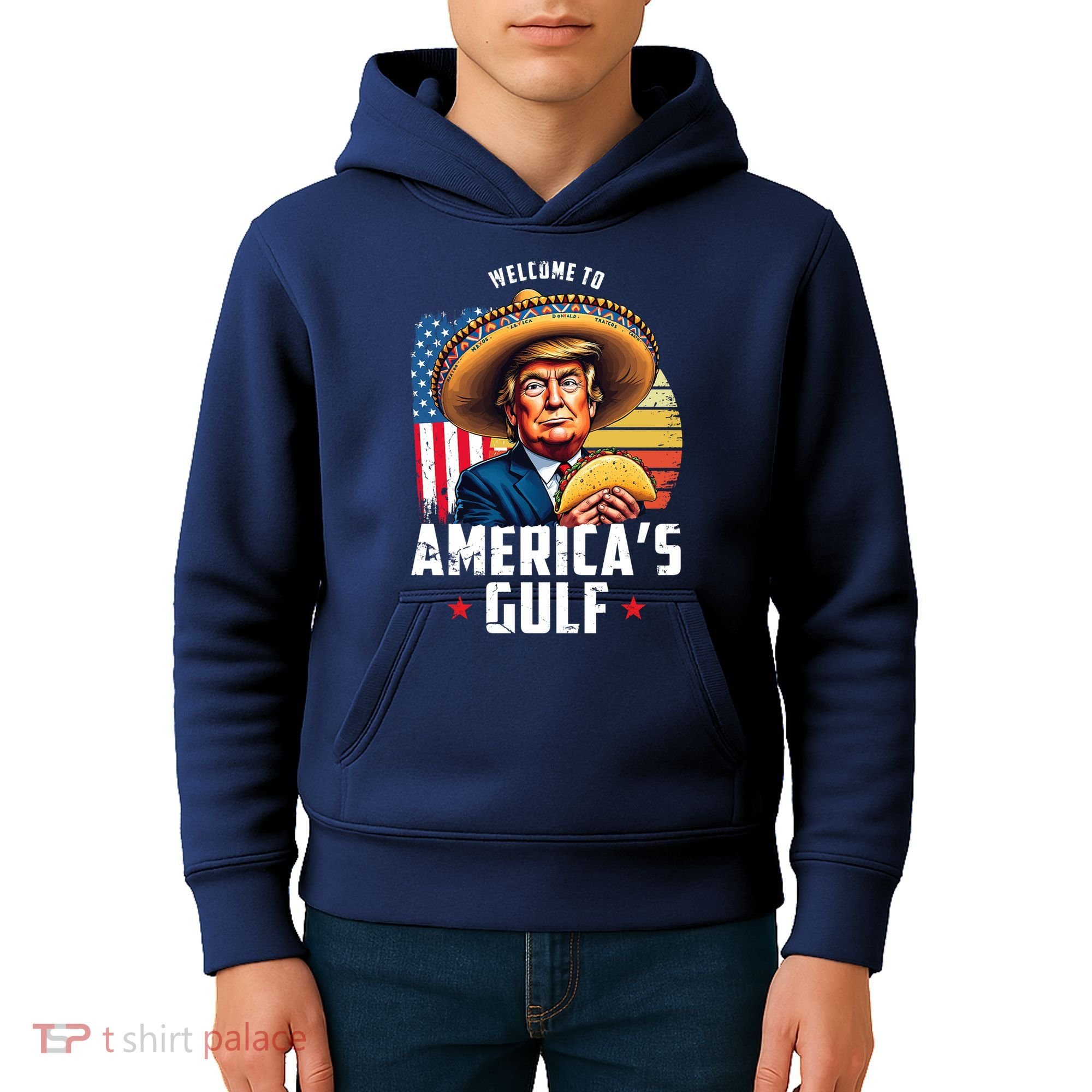 Welcome To Americas Gulf Funny Donald Trump Kids Hoodie