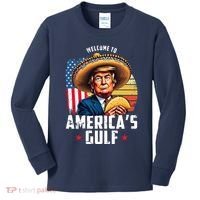 Welcome To Americas Gulf Funny Donald Trump Kids Long Sleeve Shirt thumb 0