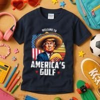 Welcome To Americas Gulf Funny Donald Trump Kids T-Shirt thumb 3
